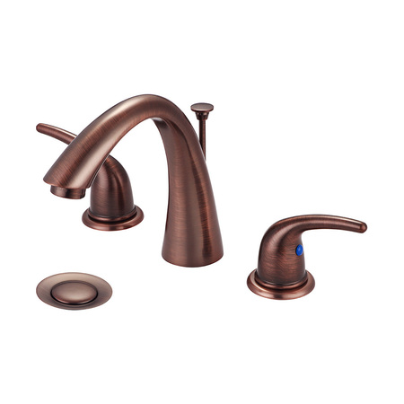 OLYMPIA FAUCETS Two Handle Widespread Bathroom Faucet, Compression Hose, Bronze, Flow Rate (GPM): 1.2 L-7472-ORB